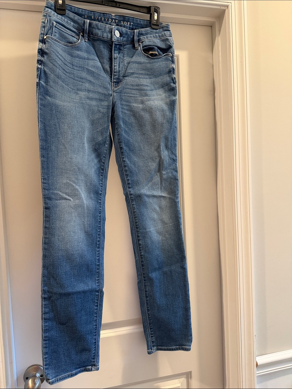 White House Black Market Straight Leg Light Blue Jeans